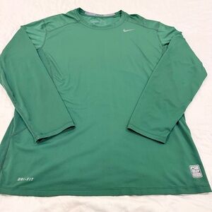 Nike Pro Combat Men's Long Sleeve Green Tee size XL